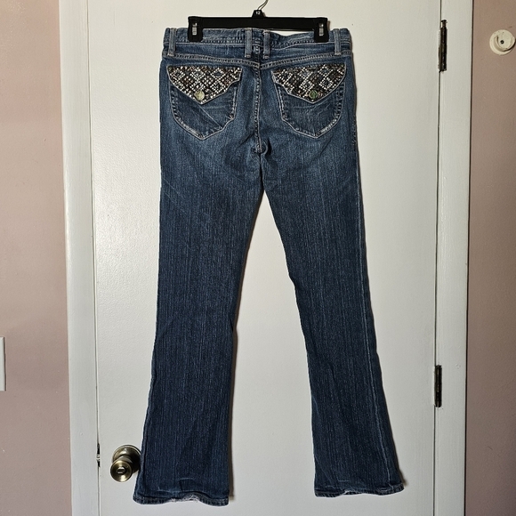 Y2k Born in California mid-rise bootcut embellished pockets women's jeans - Picture 6 of 11